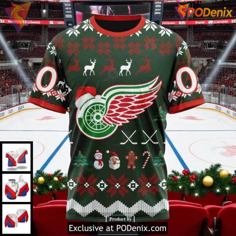 Detroit Red Wings Hoodie 3D Custom NHL Christmas Gift With Festive Spirit - 2