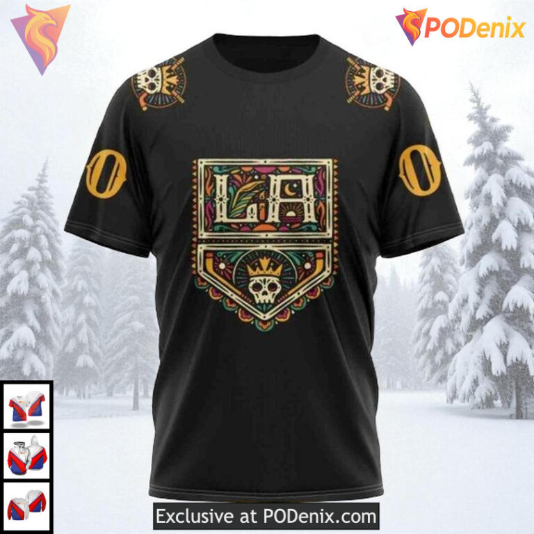 Dia De Los Muertos 2025 Tribute Custom Los Angeles Kings All Over Print Hoodie - 2