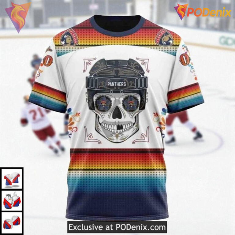 Dia De Los Muertos Theme Design Custom Florida Panthers Personalized 3D Hoodie - 2