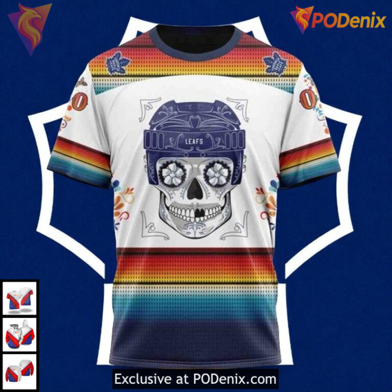 Dia De Los Muertos Toronto Maple Leafs Christmas Hoodie, NHL 3D Apparel - 2