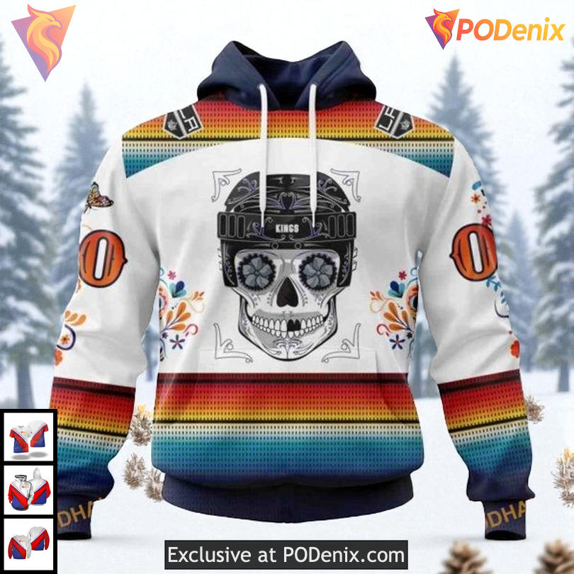 Dia De Los Muertos Tribute Custom Vintage Los Angeles Kings Hoodie NHL 3D