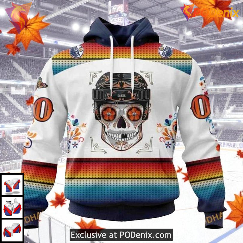 Dia De Los Muertos Tribute Edition NHL Edmonton Oilers Personalized 3D Hoodie