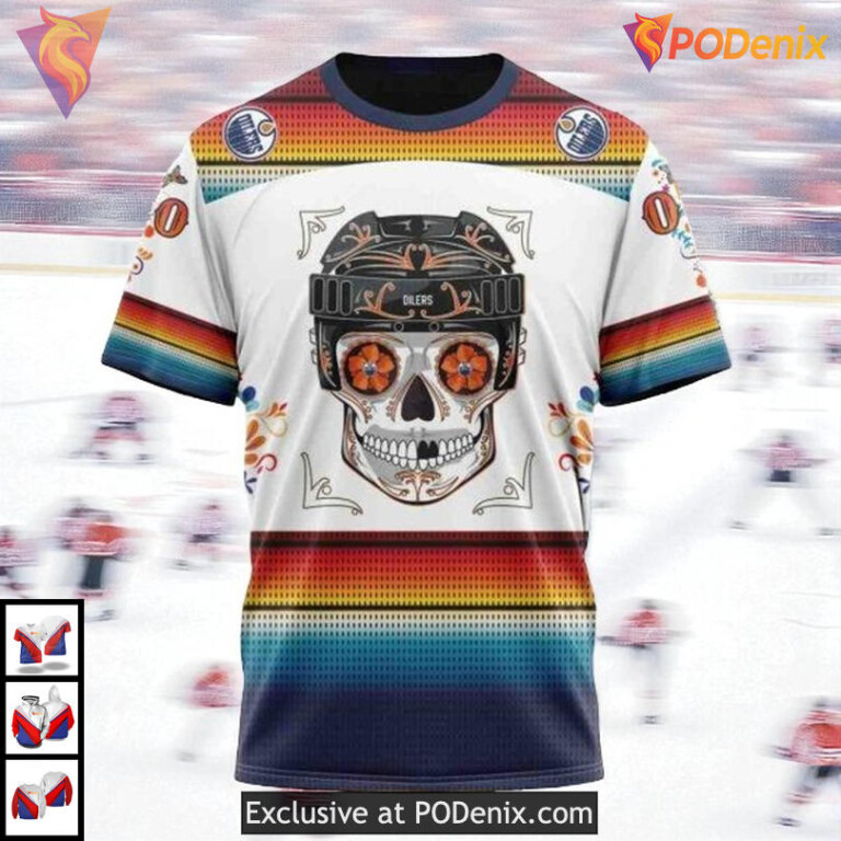 Dia De Los Muertos Tribute Edition NHL Edmonton Oilers Personalized 3D Hoodie - 2