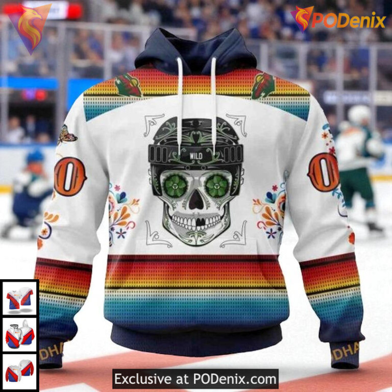 Dia De Los Muertos Tribute NHL Minnesota Wild Personalized 3D Hoodie