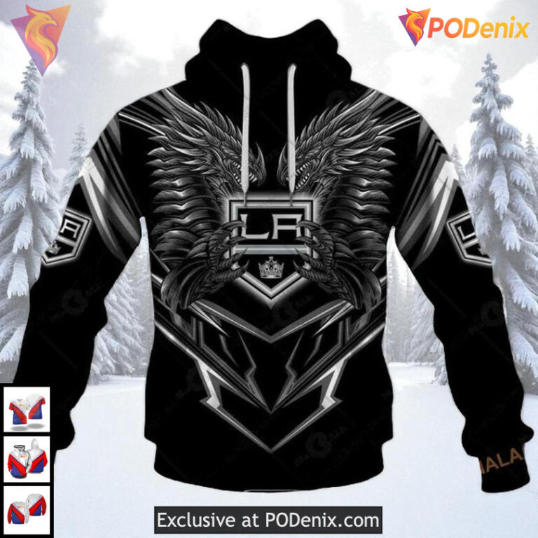 Dragon Artwork Graphic Style Custom Los Angeles Kings Personalized 3D Hoodie NHL 3D