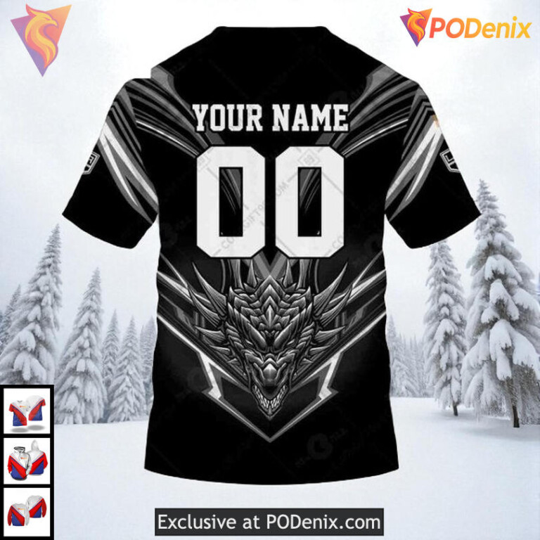Dragon Artwork Graphic Style Custom Los Angeles Kings Personalized 3D Hoodie NHL 3D - 3