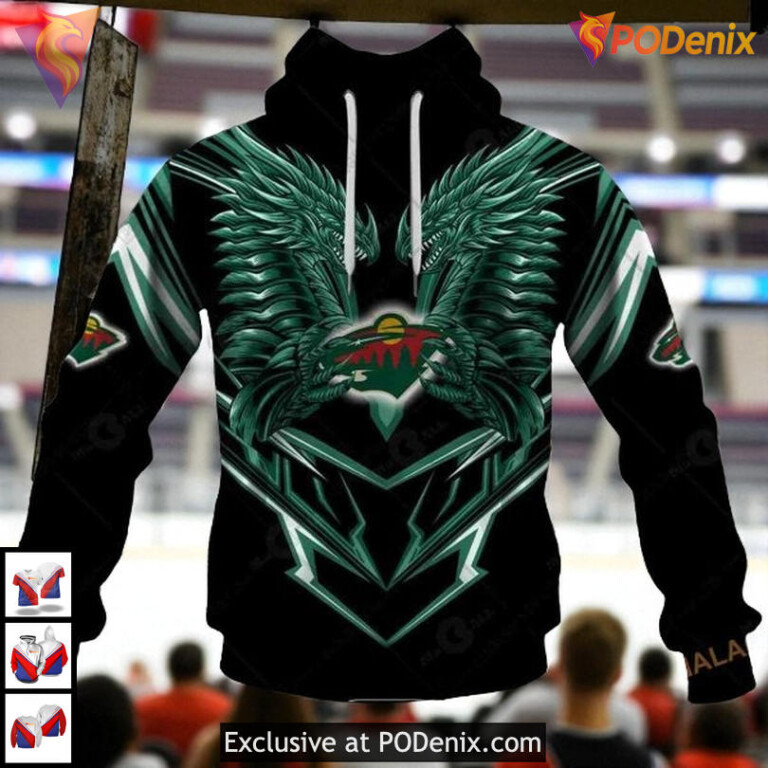 Dragon Graphic Artwork Edition NHL Minnesota Wild Personalized 3D Hoodie