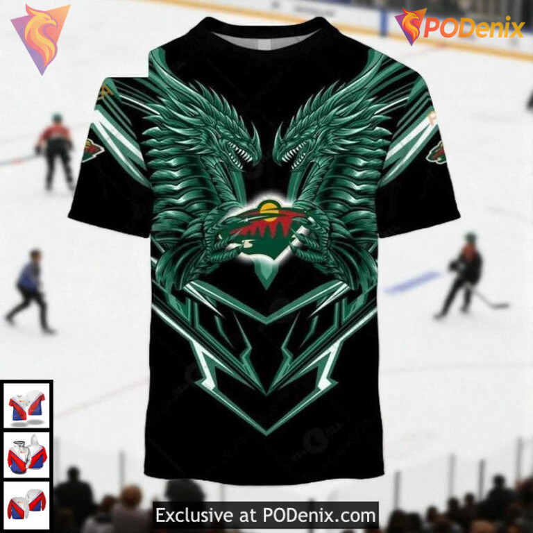Dragon Graphic Artwork Edition NHL Minnesota Wild Personalized 3D Hoodie - 1