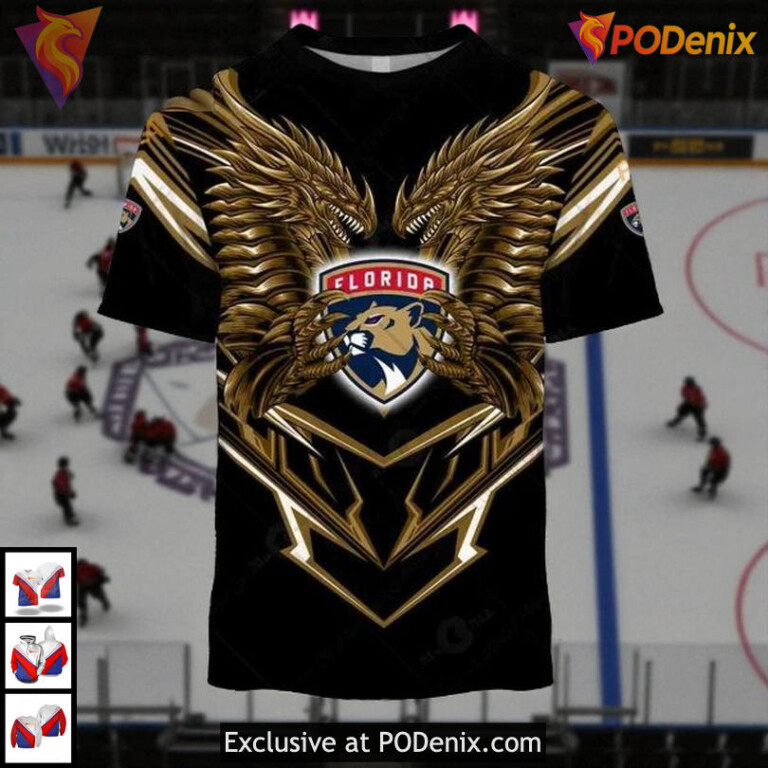 Dragon Graphic Theme Custom Florida Panthers Personalized 3D Hoodie NHL 3D - 1