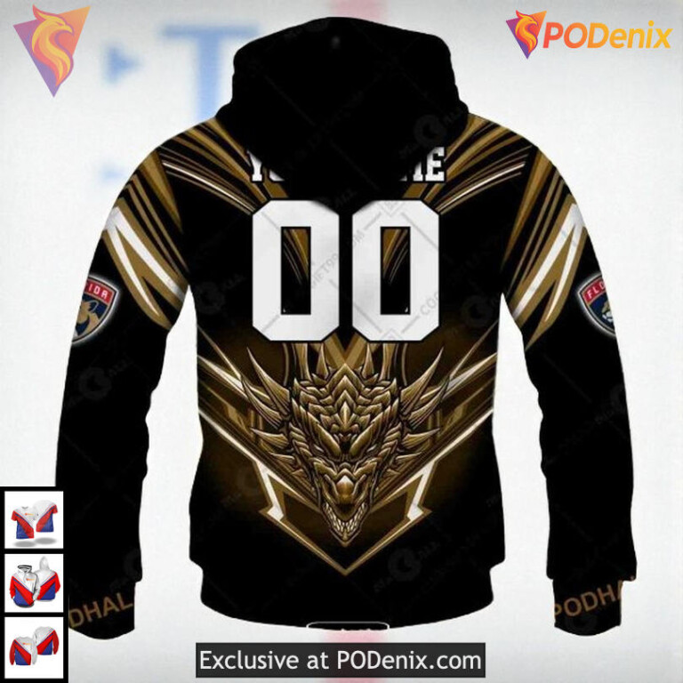 Dragon Graphic Theme Custom Florida Panthers Personalized 3D Hoodie NHL 3D - 2