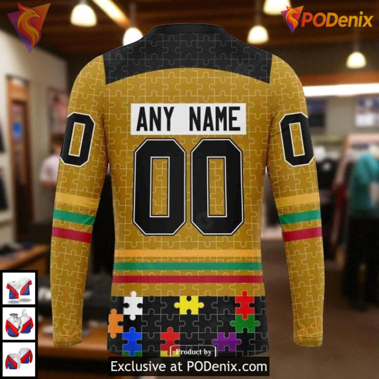 Fearless Against Autism Boston Bruins Hoodie 3D Custom NHL Awareness Shirt - 4