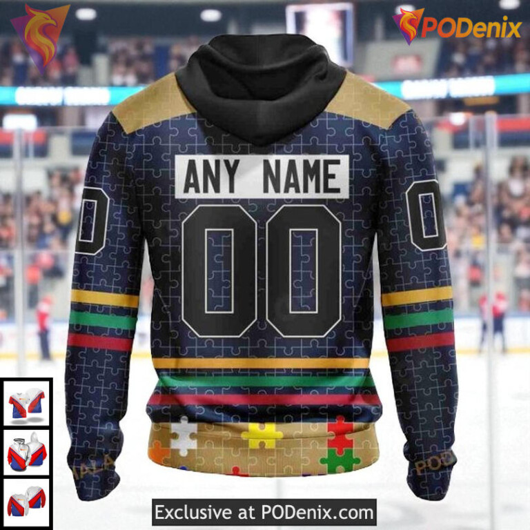 Fearless Against Autism Concept Custom Florida Panthers Mens Hoodie NHL 3D - 2