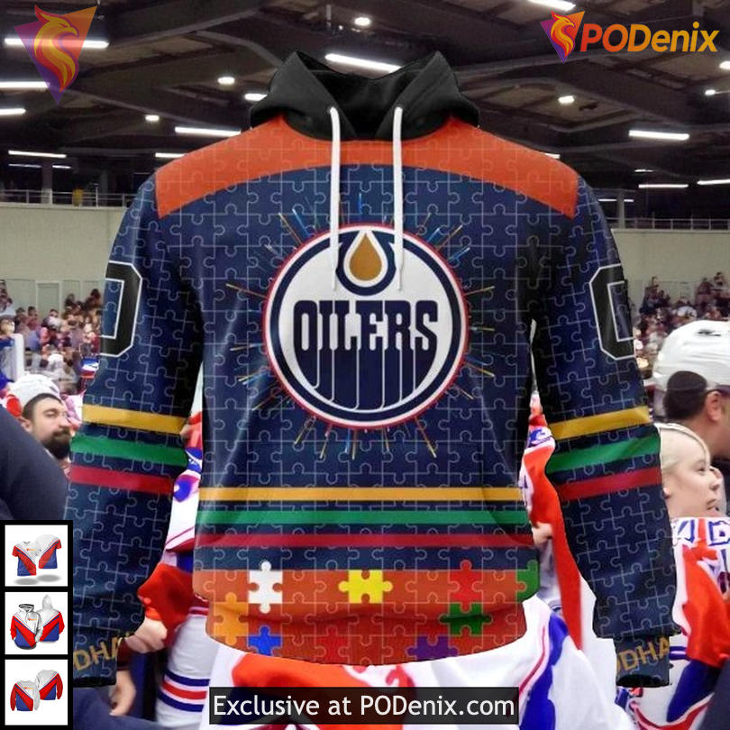 Fearless Against Autism Concept NHL Edmonton Oilers Full Print Hoodie 3D