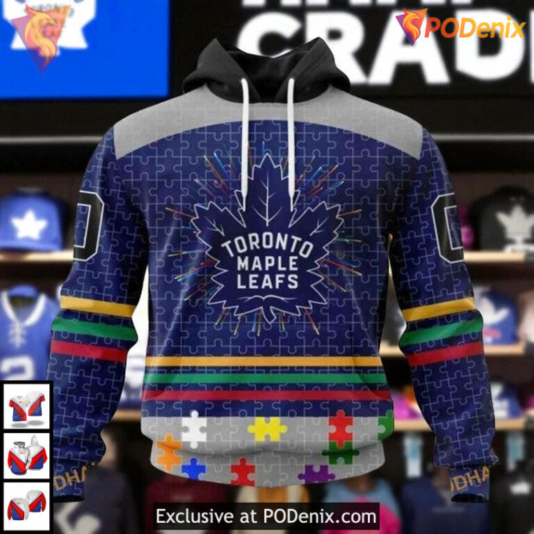 Fearless Against Autism Concept Toronto Maple Leafs Hoodie Custom 3D Style