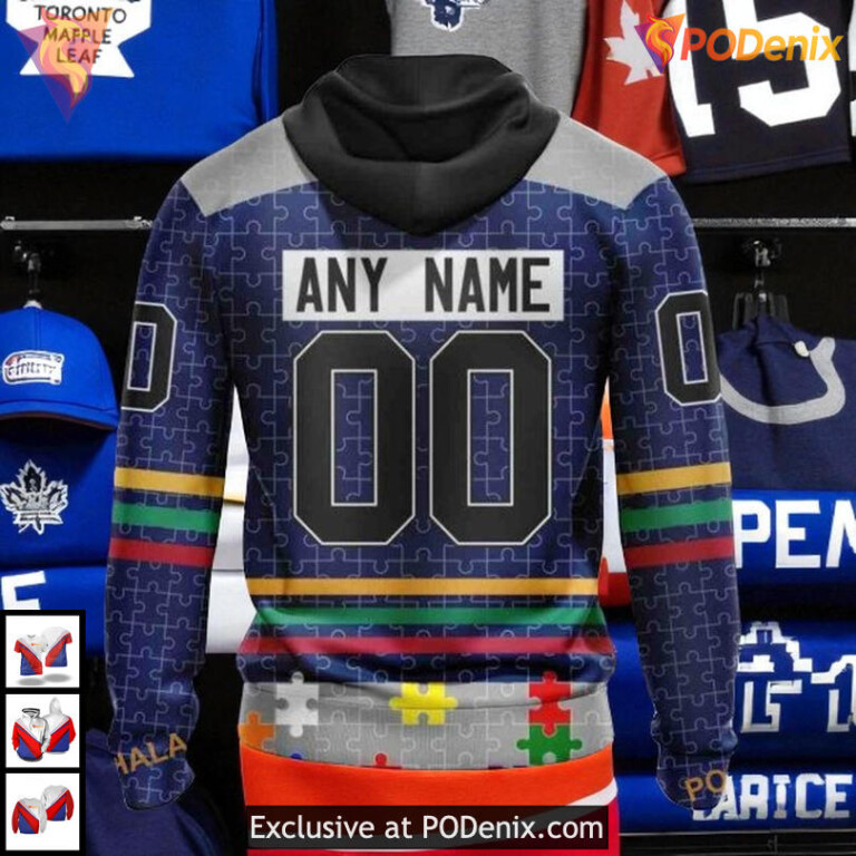 Fearless Against Autism Concept Toronto Maple Leafs Hoodie Custom 3D Style - 1