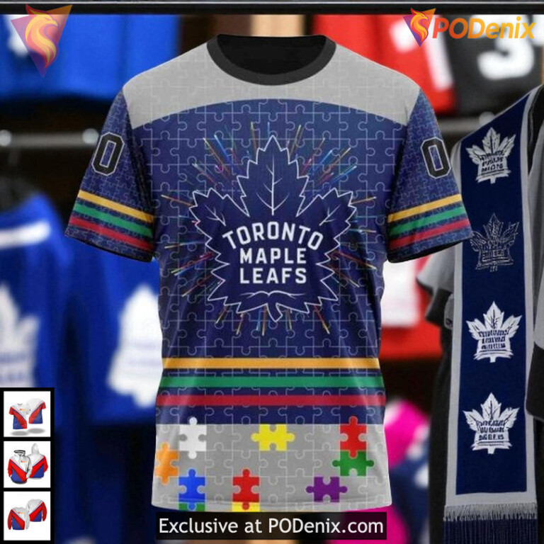 Fearless Against Autism Concept Toronto Maple Leafs Hoodie Custom 3D Style - 2