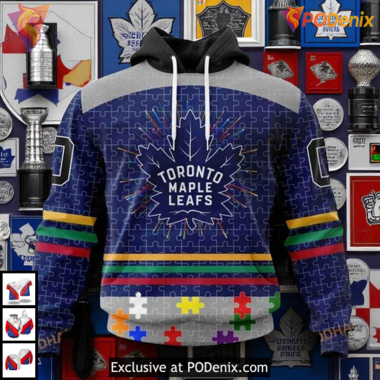 Fearless Against Autism Custom NHL Toronto Maple Leafs Pullover Hoodie, 3D Apparel