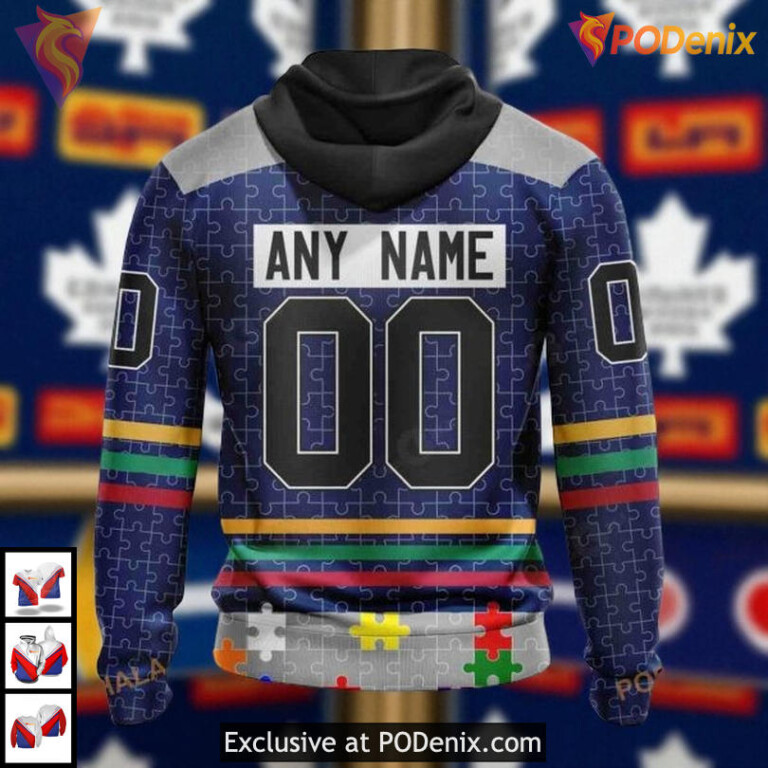 Fearless Against Autism Custom NHL Toronto Maple Leafs Pullover Hoodie, 3D Apparel - 1