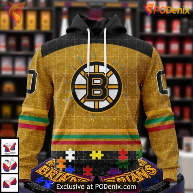 Fearless Against Autism NHL Boston Bruins Hoodie 3D Supportive Design