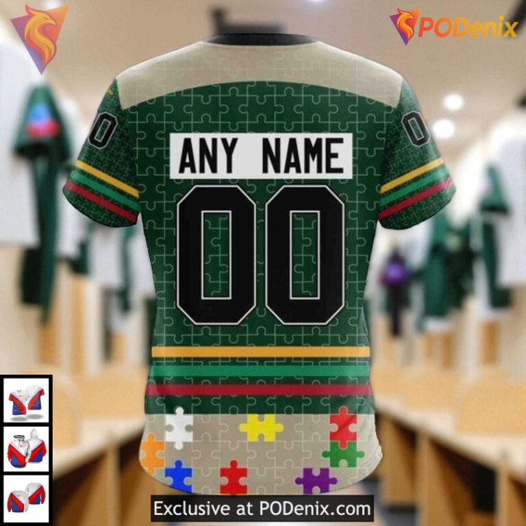 Fearless Against Autism NHL Minnesota Wild Pullover Hoodie 3D - 3