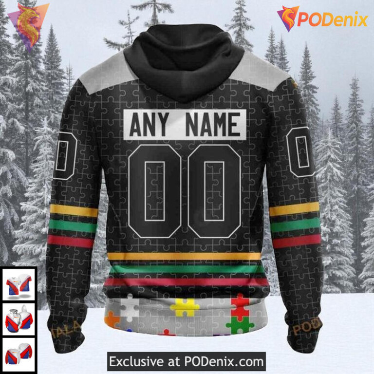 Fearless Against Autism Tribute Custom Number Los Angeles Kings Hoodie NHL 3D - 2