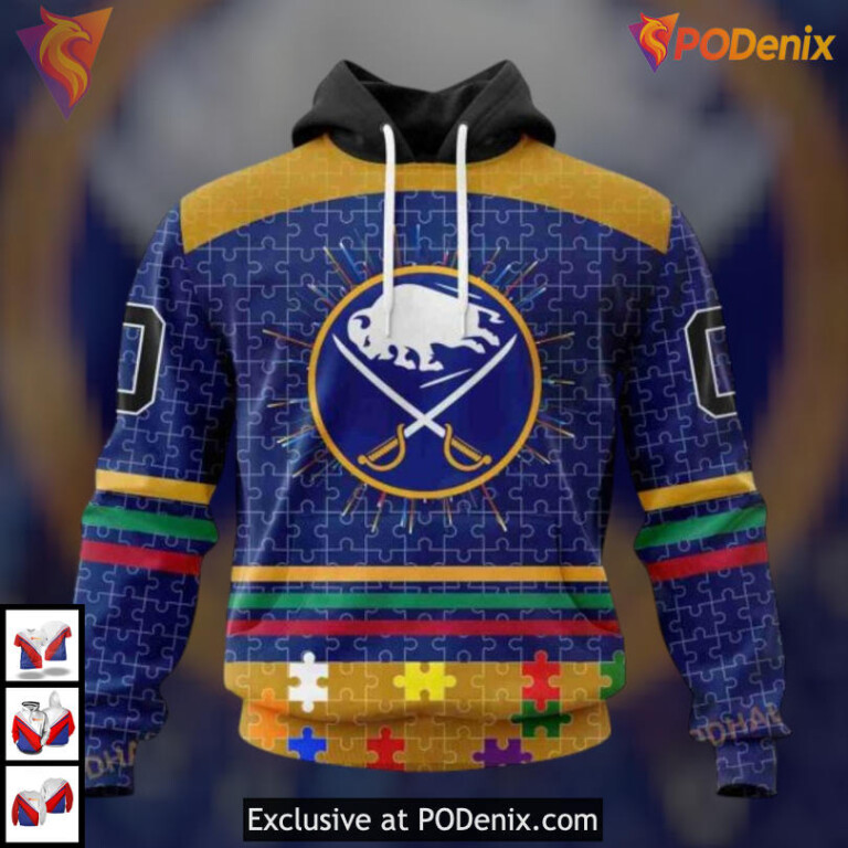 Fearless Against Autism Tribute NHL Buffalo Sabres All Over Print Hoodie Custom