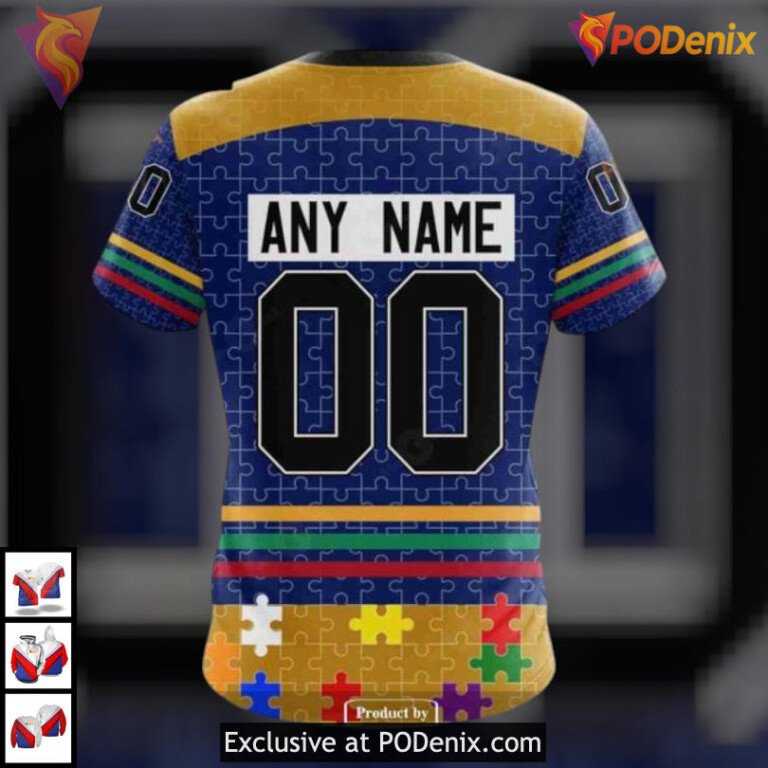 Fearless Against Autism Tribute NHL Buffalo Sabres All Over Print Hoodie Custom - 4