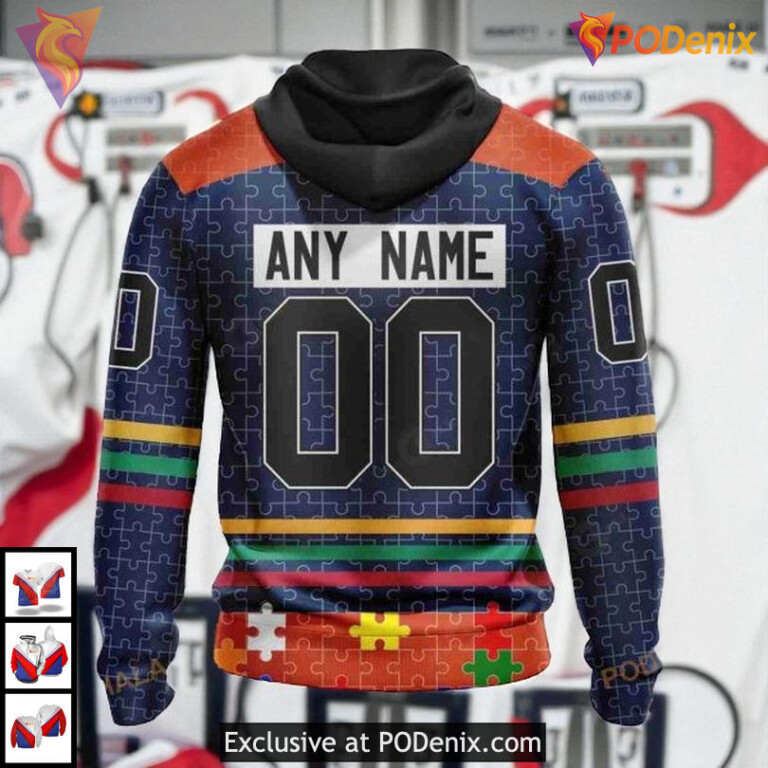 Fearless Against Autism Tribute NHL Edmonton Oilers Kids Hoodie 3D - 2