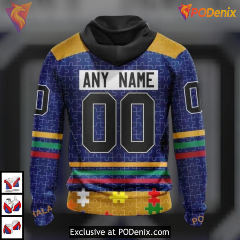 Fearless Autism Awareness Concept NHL Retro Buffalo Sabres Hoodie 3D Specialized - 1