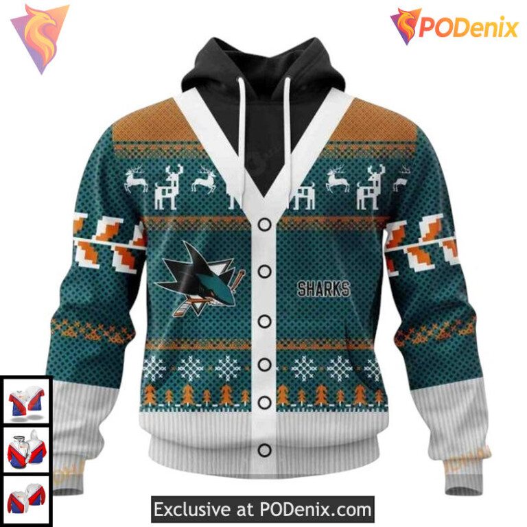 Festive Spirit Christmas Season Custom San Jose Sharks Hoodie 3D Apparel