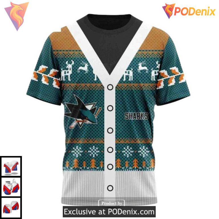 Festive Spirit Christmas Season Custom San Jose Sharks Hoodie 3D Apparel - 2