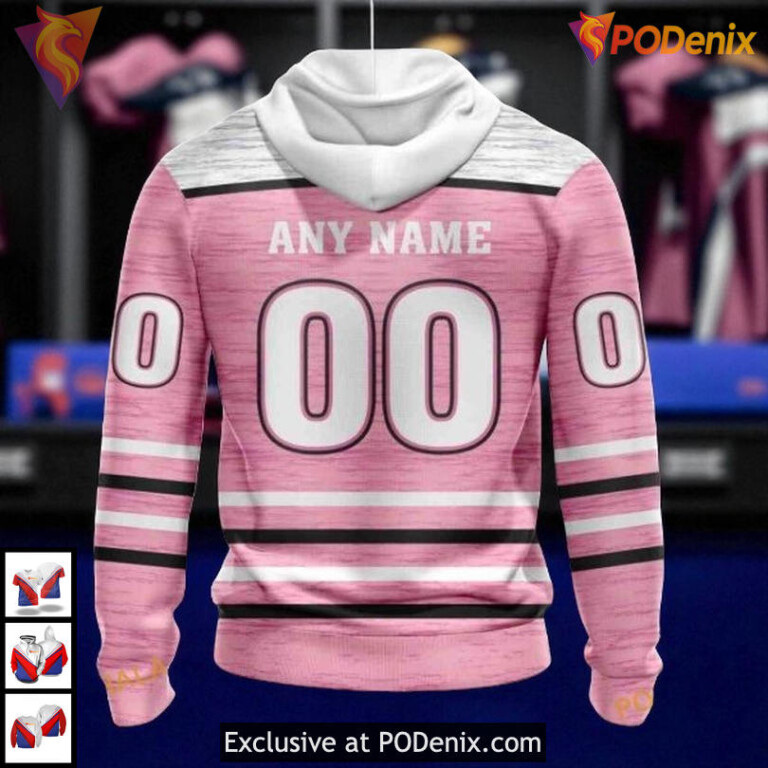 Fight Breast Cancer Pink Ribbon Edition Of New York Rangers Pullover Hoodie 3D - 1