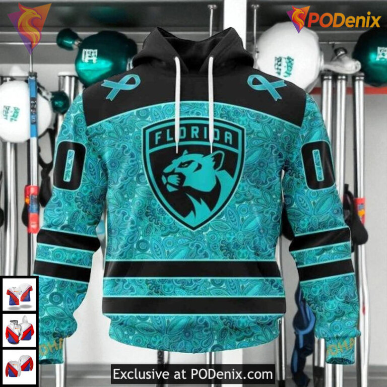 Fight Ovarian Cancer Awareness Custom Custom Number Florida Panthers Hoodie 3D