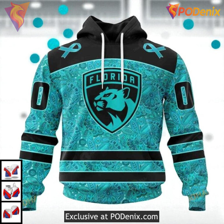 Fight Ovarian Cancer Awareness Custom Vintage Florida Panthers Hoodie NHL 3D