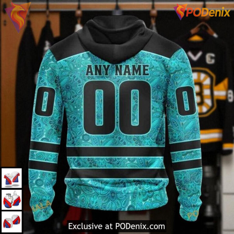 Fight Ovarian Cancer NHL Boston Bruins Hoodie 3D Awareness Support Concept - 1