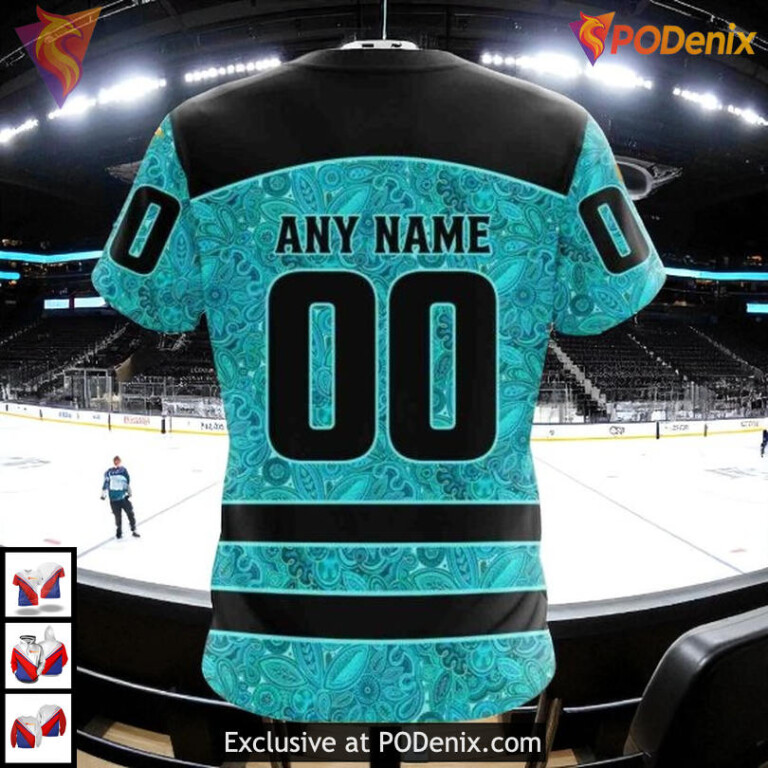 Fight Ovarian Cancer Tribute Design Custom San Jose Sharks Zip Up Hoodie 3D - 3