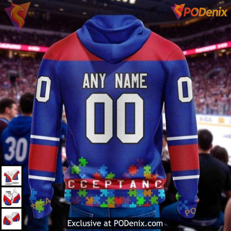 Fights Against Autism Custom Hockey New York Rangers Christmas Hoodie 3D - 1