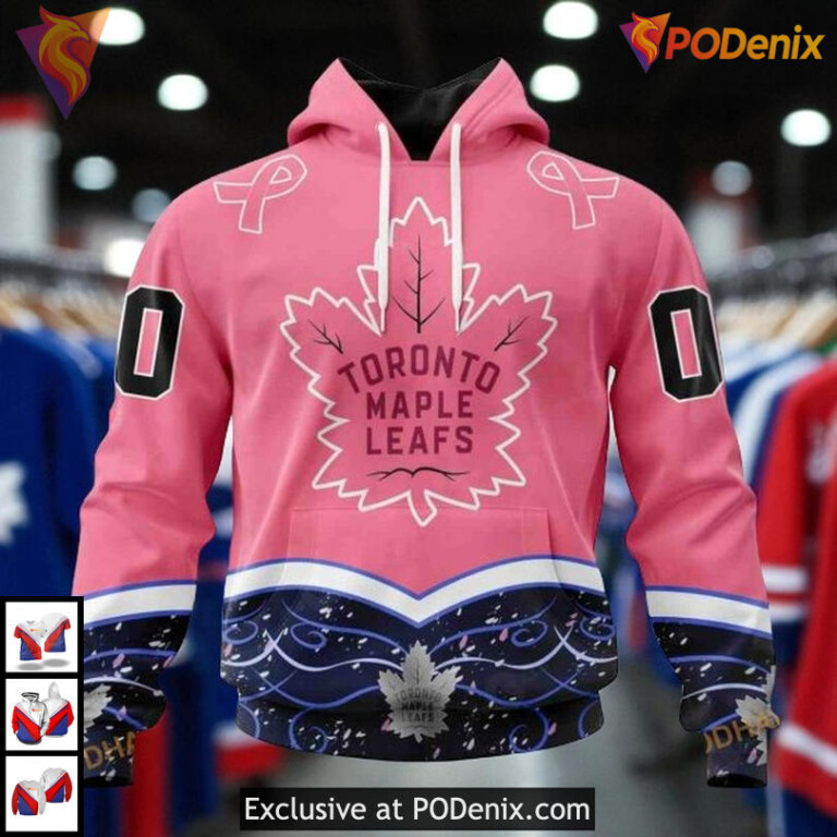 Fights Cancer Custom NHL Toronto Maple Leafs Full Print Hoodie, Awareness 3D Style