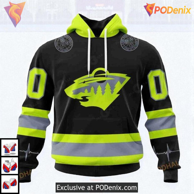 Firefighter Tribute Uniform NHL Minnesota Wild Hoodie 3D Unisex Gear