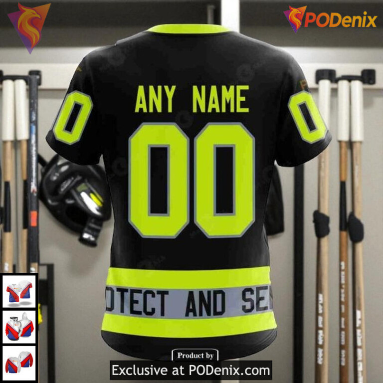 Firefighter Uniform Tribute Custom Florida Panthers Pullover Hoodie NHL 3D - 4