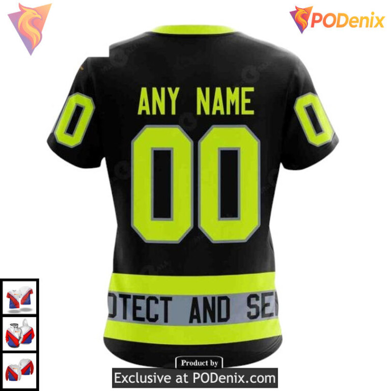 Firefighter Uniform Tribute Style Custom San Jose Sharks Personalized 3D Hoodie - 3