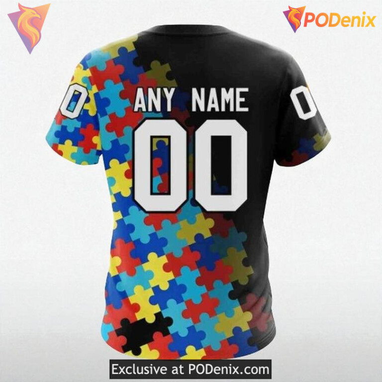 Flyers Custom 3D Hoodie, Black Autism Awareness NHL Special Design - 3