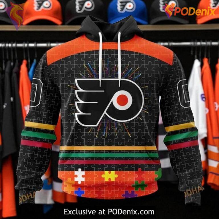 Flyers Custom 3D Hoodie Fearless Against Autism NHL Shirt Style