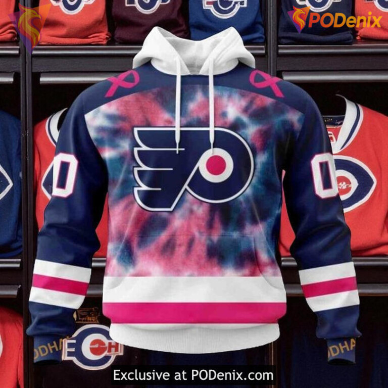 Flyers Custom 3D Hoodie Pink October Fight Breast Cancer NHL Style