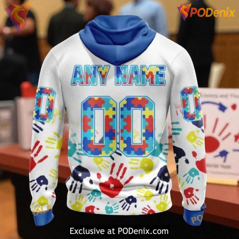 Flyers Full Print Hoodie 3D, Autism Awareness Custom NHL Graphic Design - 1