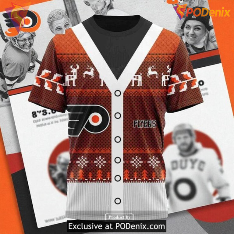 Flyers Full Print Hoodie 3D Christmas Season NHL Custom Shirt Style - 2