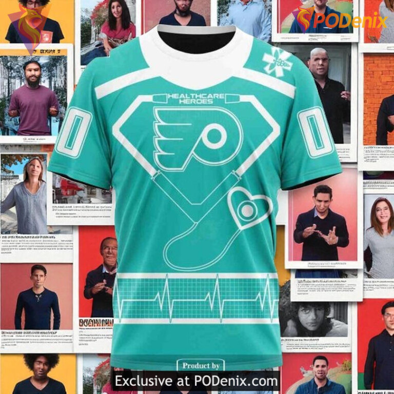 Flyers Full Print Hoodie 3D, Healthcare Heroes NHL Honoring Edition - 2