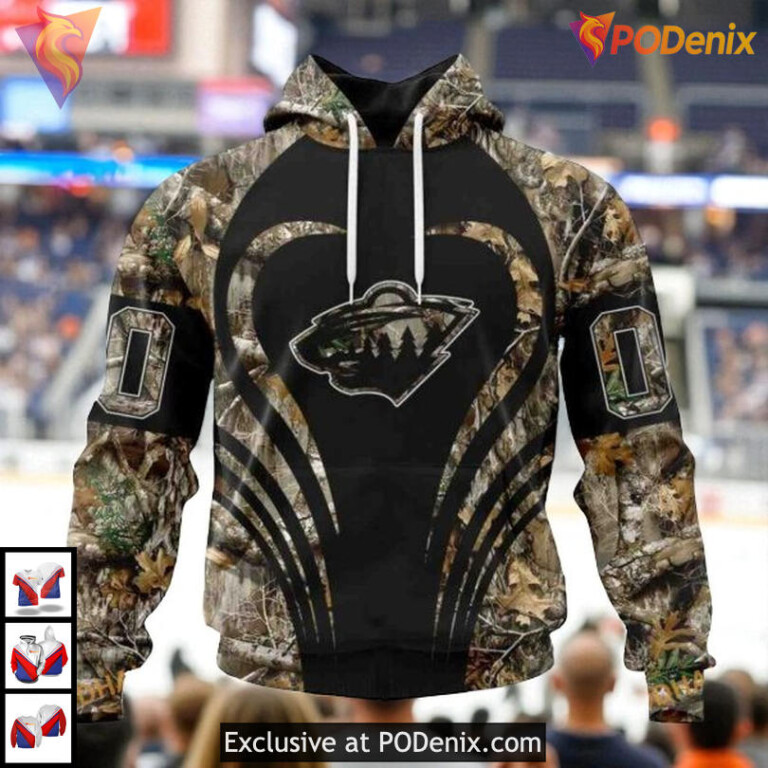 Full Print Hunting Graphic NHL Personalized Minnesota Wild Hoodie 3D