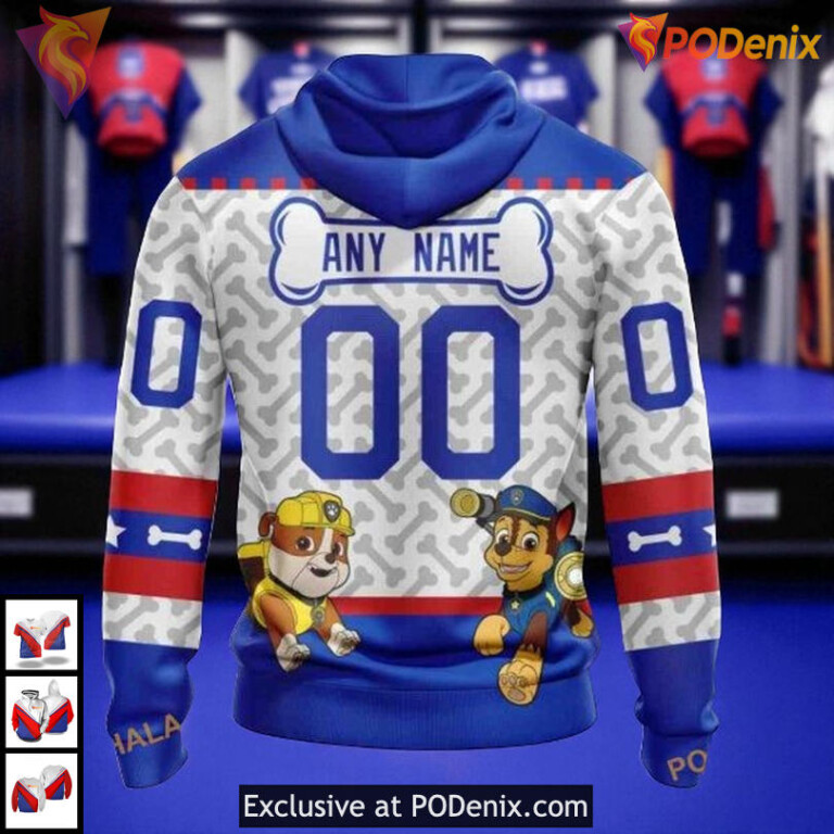 Fun Paw Patrol Cartoon Edition With A Vintage New York Rangers Hoodie Custom 3D - 1
