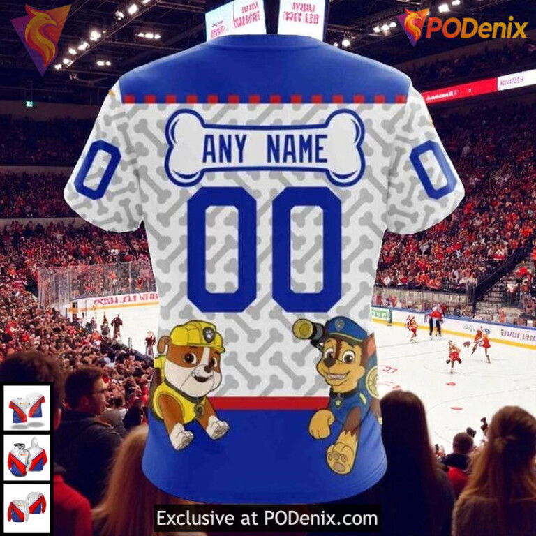 Fun Paw Patrol Cartoon Edition With A Vintage New York Rangers Hoodie Custom 3D - 3